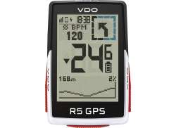 VDO R5 GPS Cykelcomputere S&aelig;t Tr&aring;dl&oslash;s - Hvid