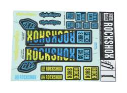 Rockshox Etikets&aelig;t Troy Lee Design &Oslash;35mm - Bl&aring;/Gul
