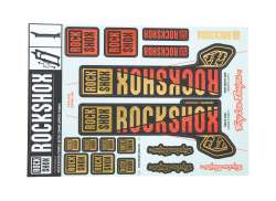 Rockshox Etikets&aelig;t Troy Lee Design &Oslash;35mm - Guld/Orange