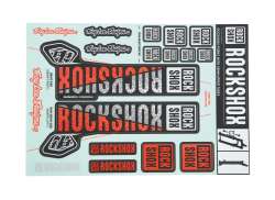 Rockshox Etikets&aelig;t Troy Lee Design &Oslash;35mm - S&oslash;lv/Orange
